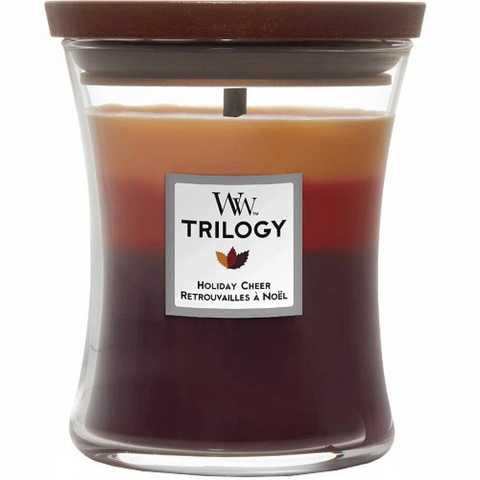 Ароматична свічка з тришаровим ароматом Woodwick Medium Trilogy Holiday Cheer Ароматична свічка з тришаровим ароматом Woodwick Medium Trilogy Holiday Cheer